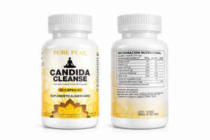Candida Cleanse — envase frente y reverso con información nutricional